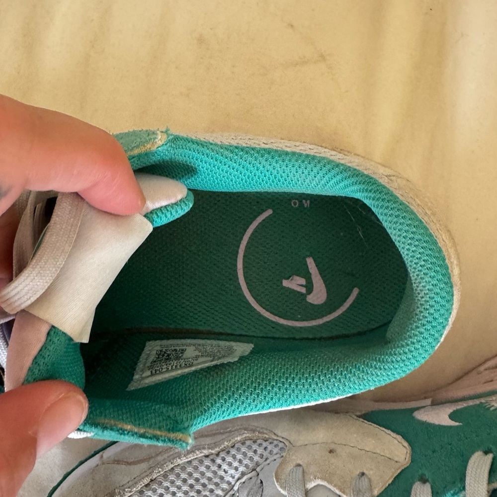 Well Worn Nike Turquoise and Light Gray Air Max Shoes - Picture 5 of 9